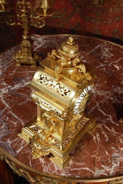 fig 4. ***** SOLD ***** Beautiful Small Ormolu Boudoir Clock Set ~ French - Circa 1880 ~